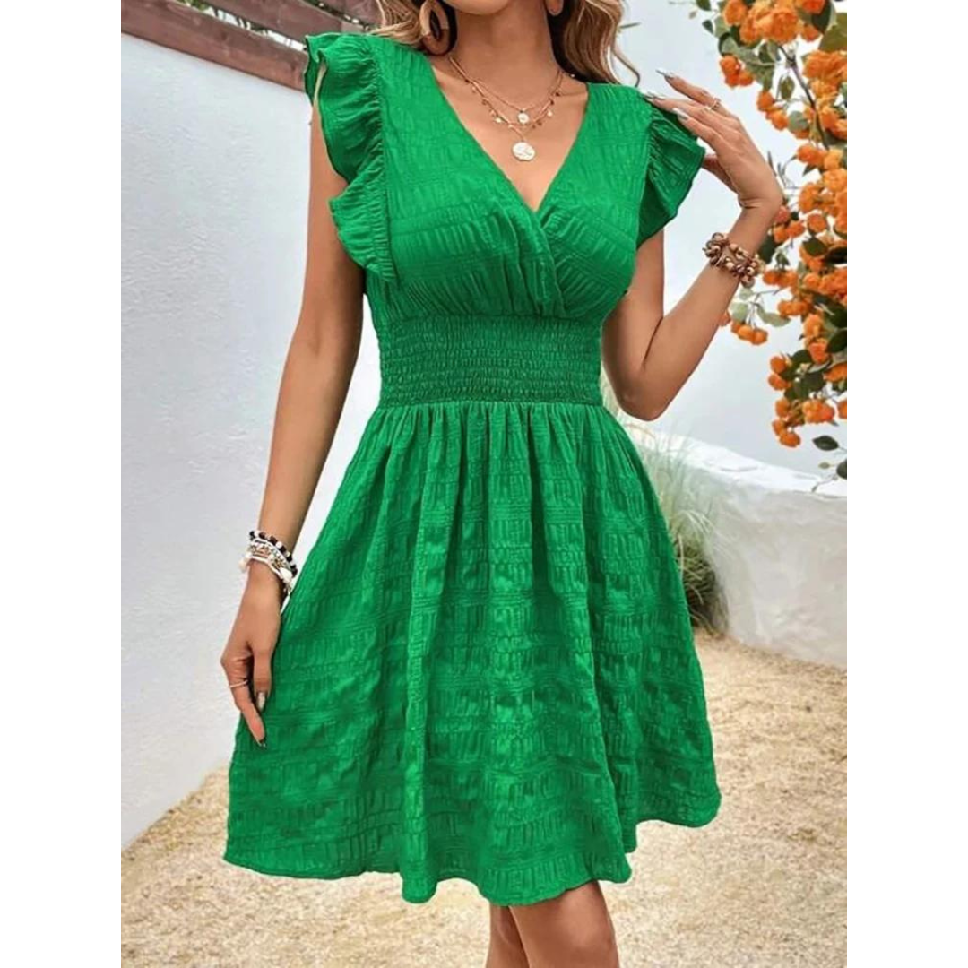 Vestido Curto Casual Verão Decote em V