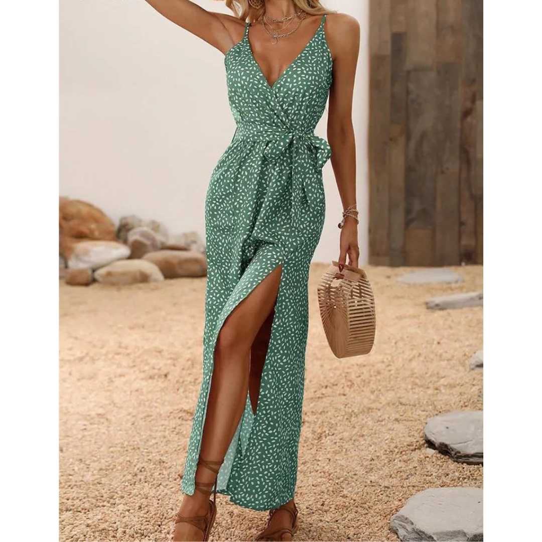 Vestido Longo de Verão decote em V