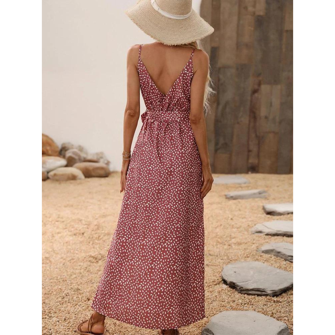 Vestido Longo de Verão decote em V